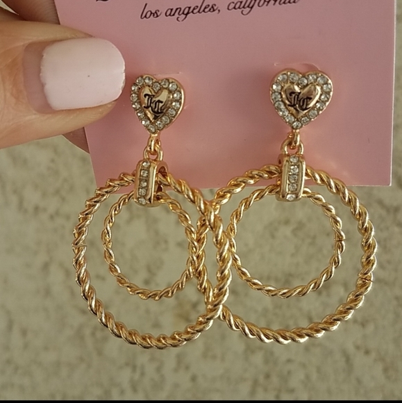 JUICY💛 COUTURE DOUBLE HOOP EARRINGS💛 - Picture 6 of 7